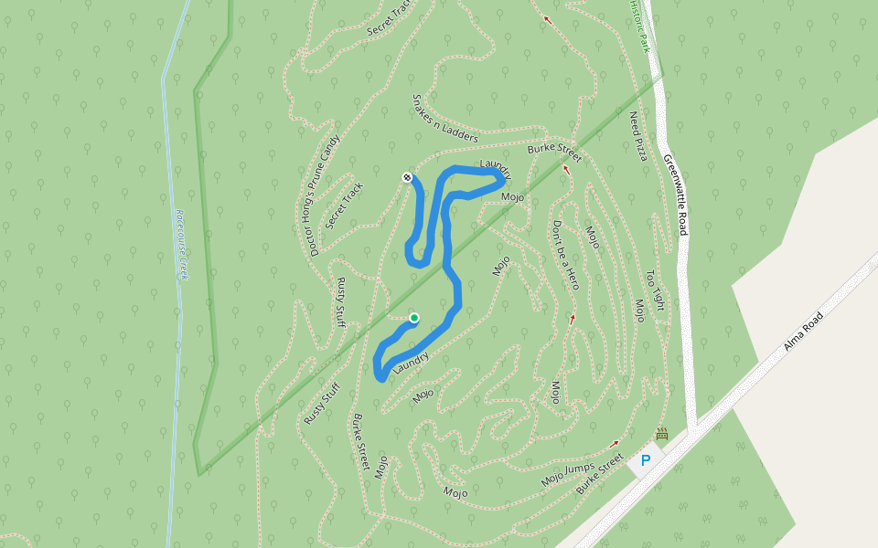 Laundry walking route map in Beechworth