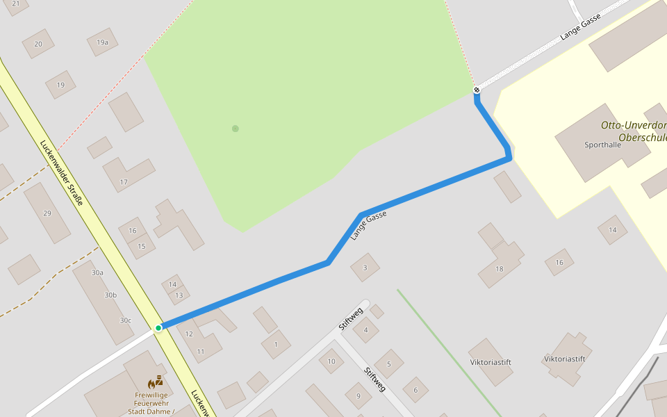 Lange Gasse walking route map in Dahme/Mark