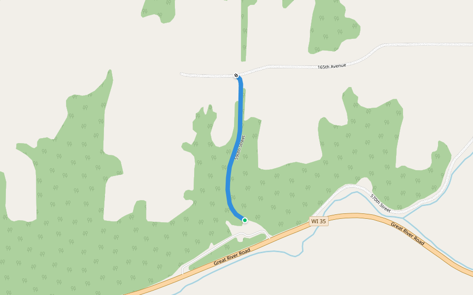 590th Street walking route map in Bay City