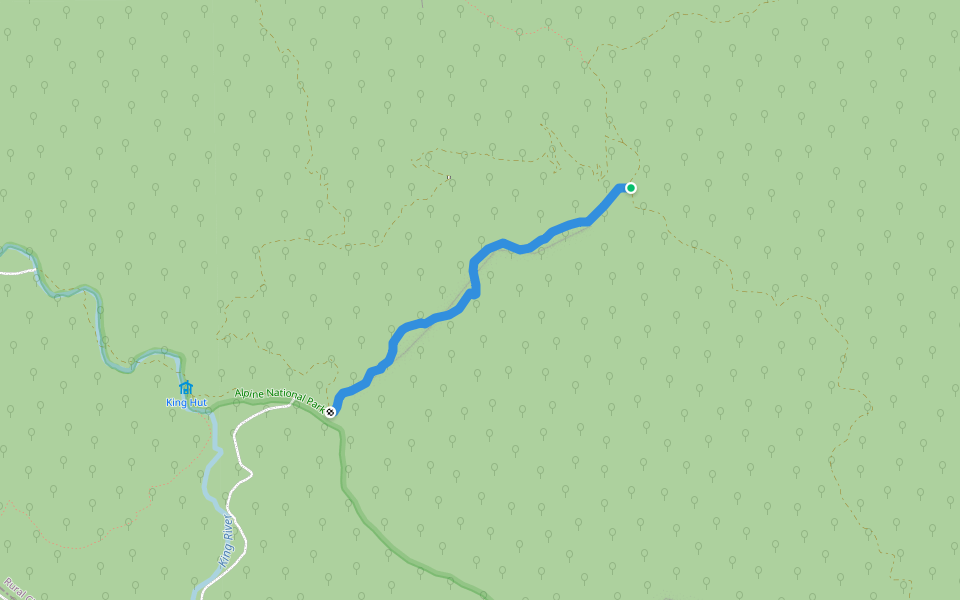 Muesli Spur Track walking route map in Wabonga