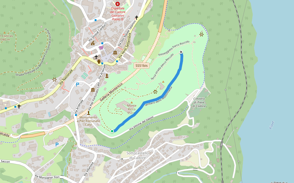 sentiero della Madonnetta walking route map in Pieve di Cadore