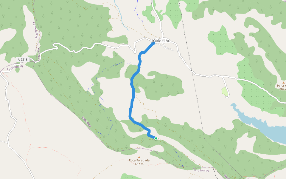 A Baldellou walking route map in Baldellou