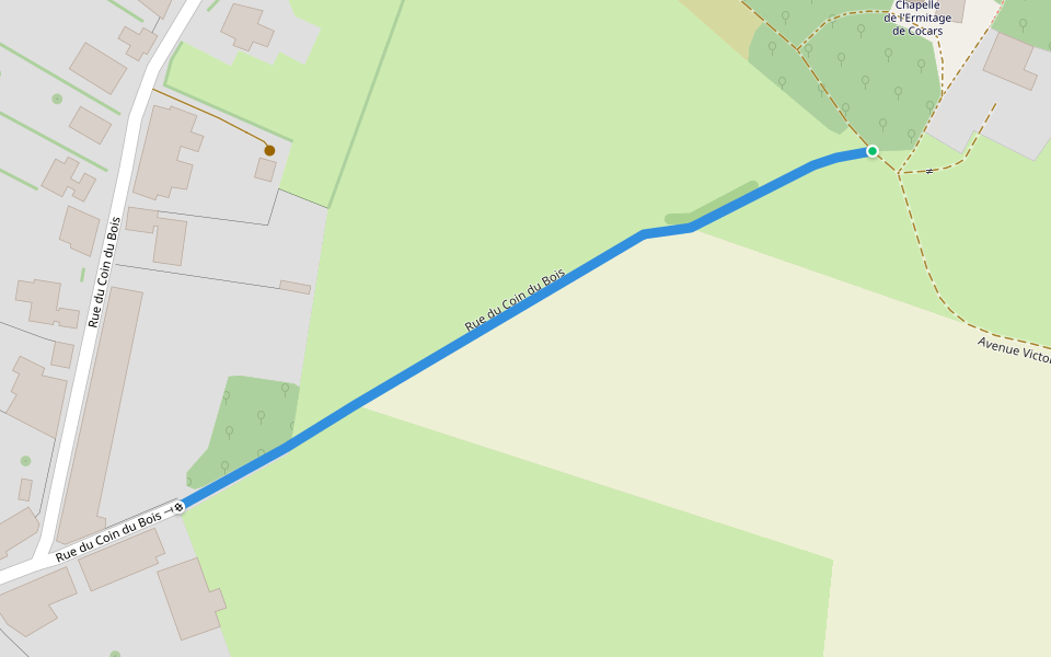 Rue du Coin du Bois walking route map in Dour