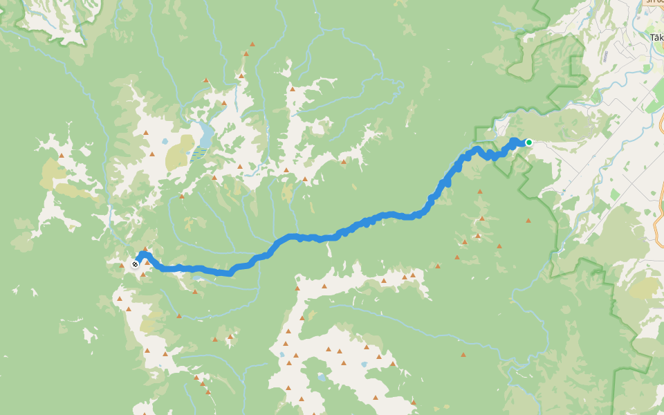 Anatoki Pack Track walking route map in Tākaka