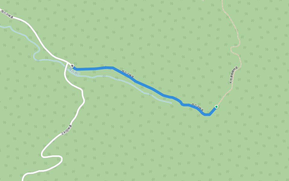 桂の沢林道 walking route map in Tobetsu