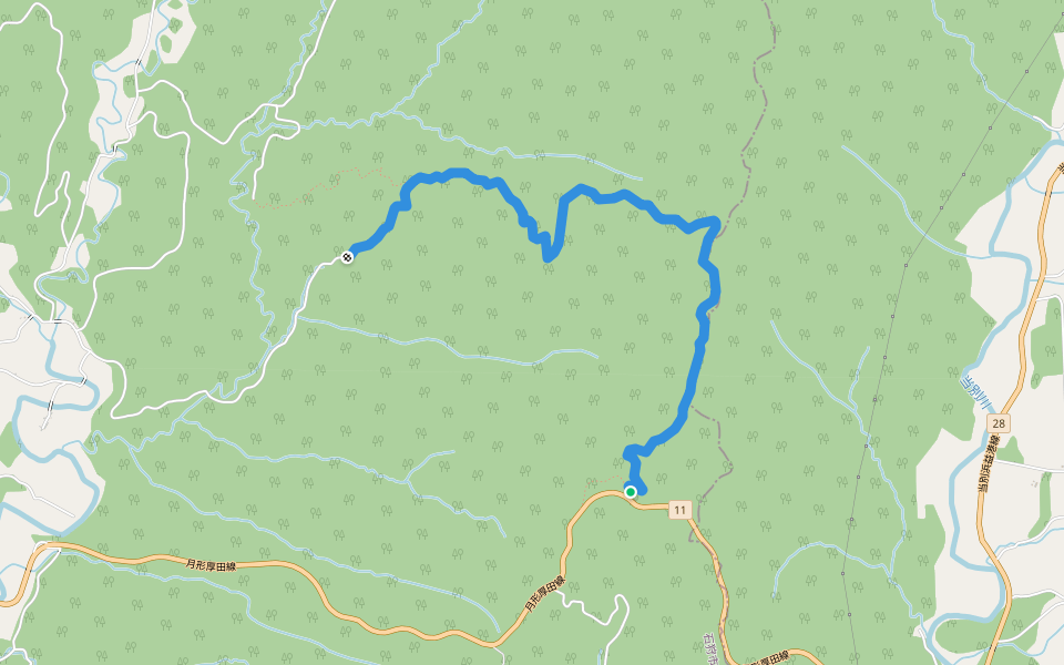 出戸股スカイライン林道 walking route map in Ishikari