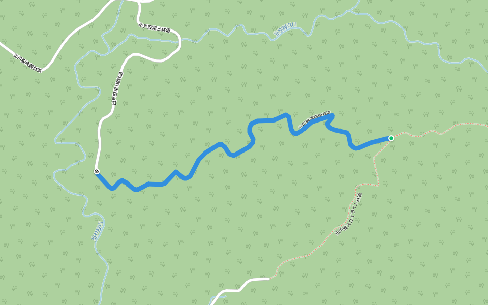 出戸股連絡線林道 walking route map in Ishikari