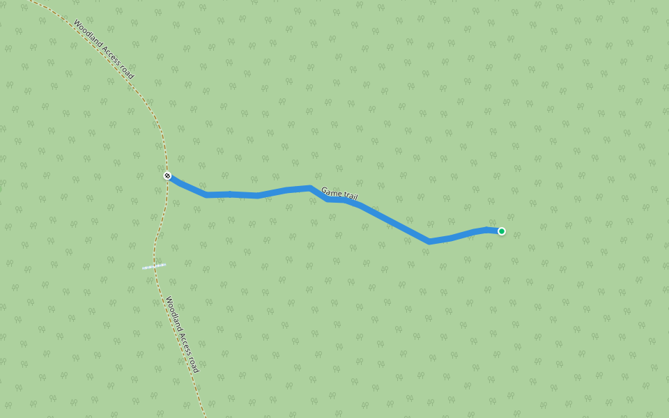 Game trail walking route map in Middleton