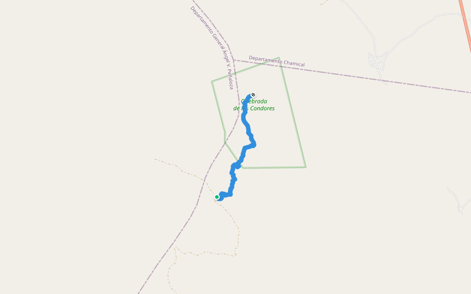 Mirador de los Cóndores walking route map in La Rioja