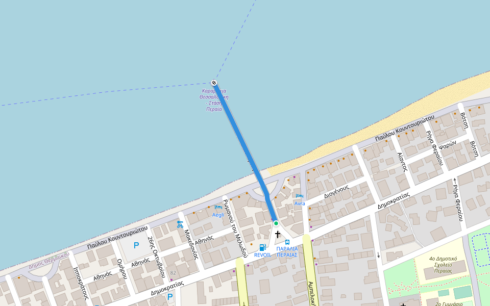 Πλ. Ελευθερίας walking route map in Perea