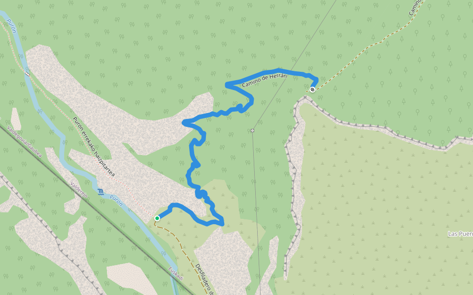 Camino de Herrán walking route map in Ribera