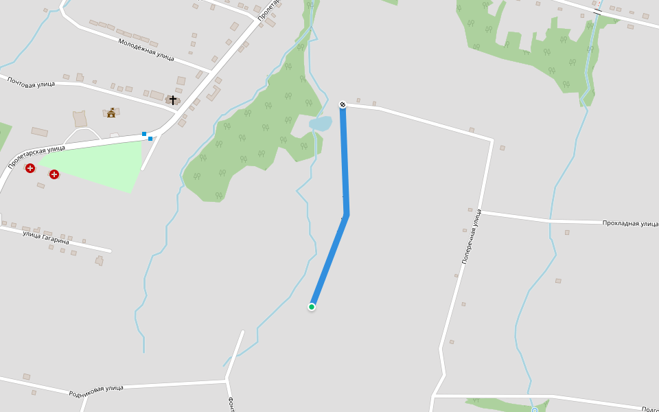 Поперечная улица walking route map in Nagutskoe