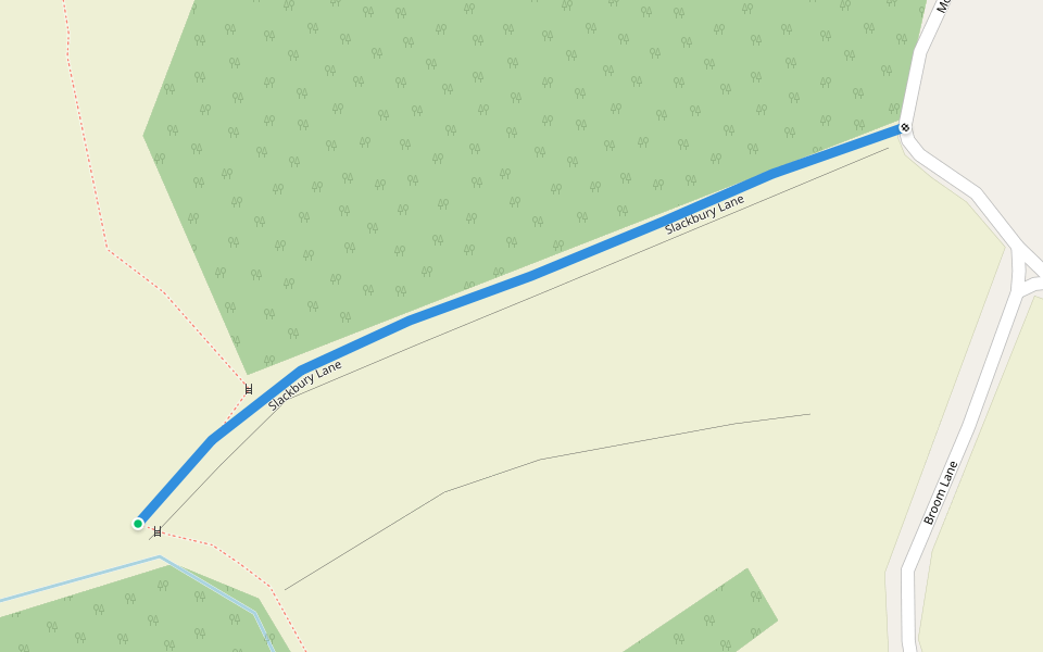 Slackbury Lane walking route map in Underbarrow