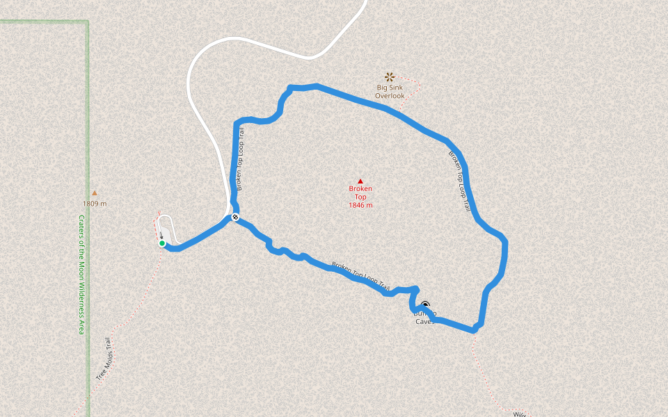 Broken Top Loop Trail walking route map in Arco