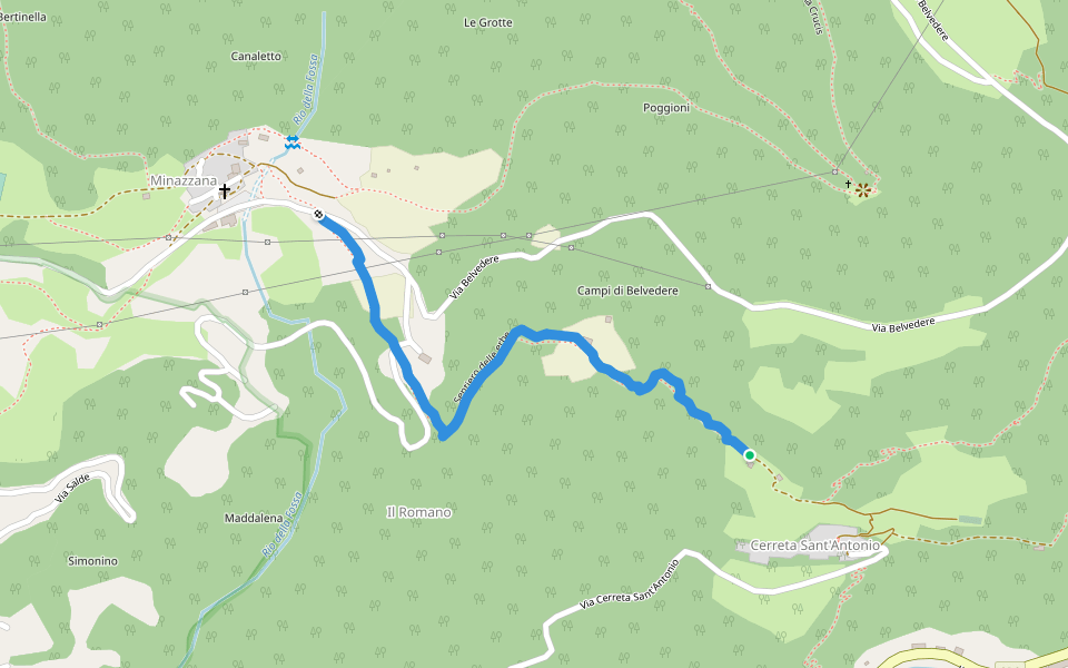 Sentiero delle erbe walking route map in Seravezza