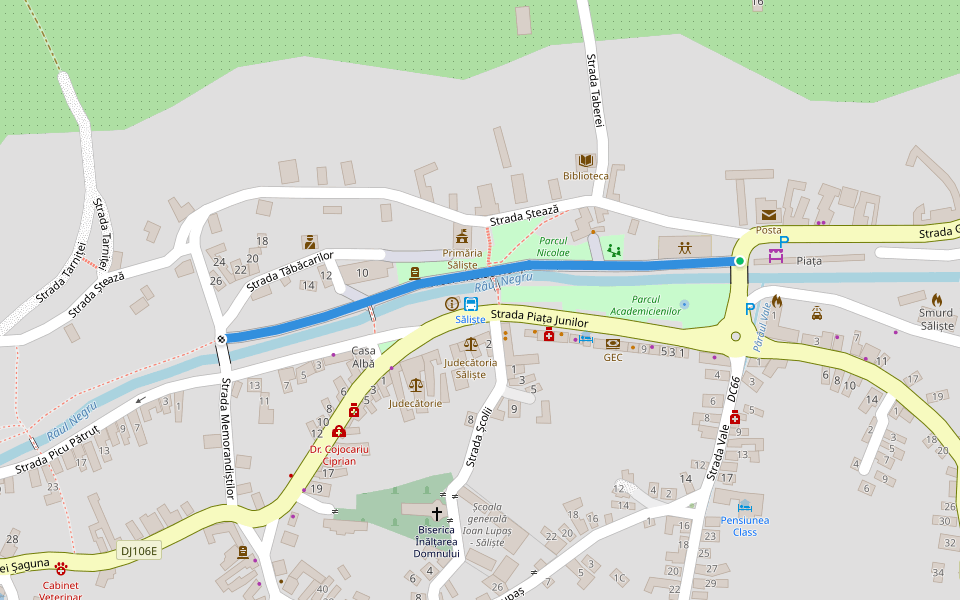 Parcul Nicolae Hențiu walking route map in Săliște