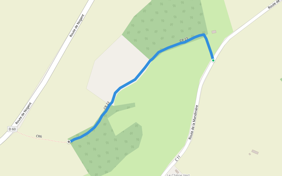 CR 23 walking route map in Bonnétable