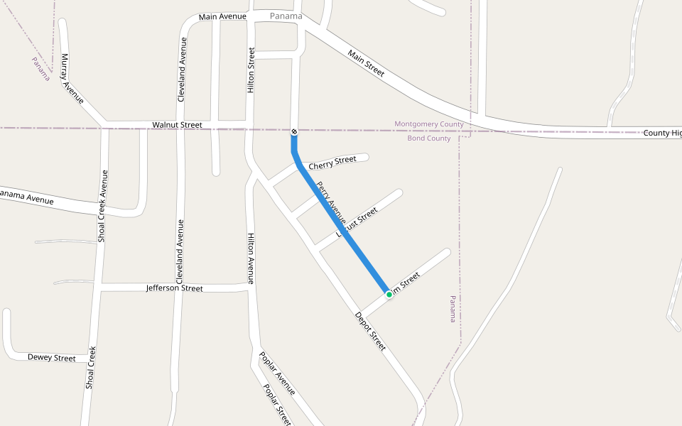 Perry Avenue walking route map in Sorento