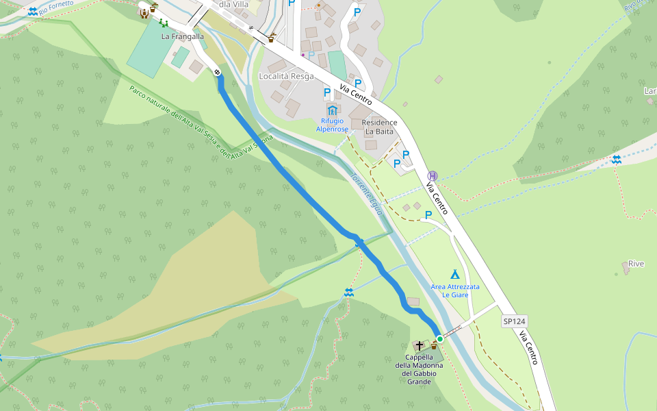 Straa par al Lampun e al Culmet walking route map in Carcoforo
