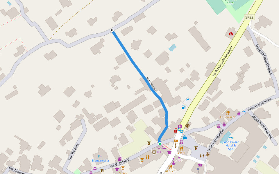 Via Vignola walking route map in Anacapri