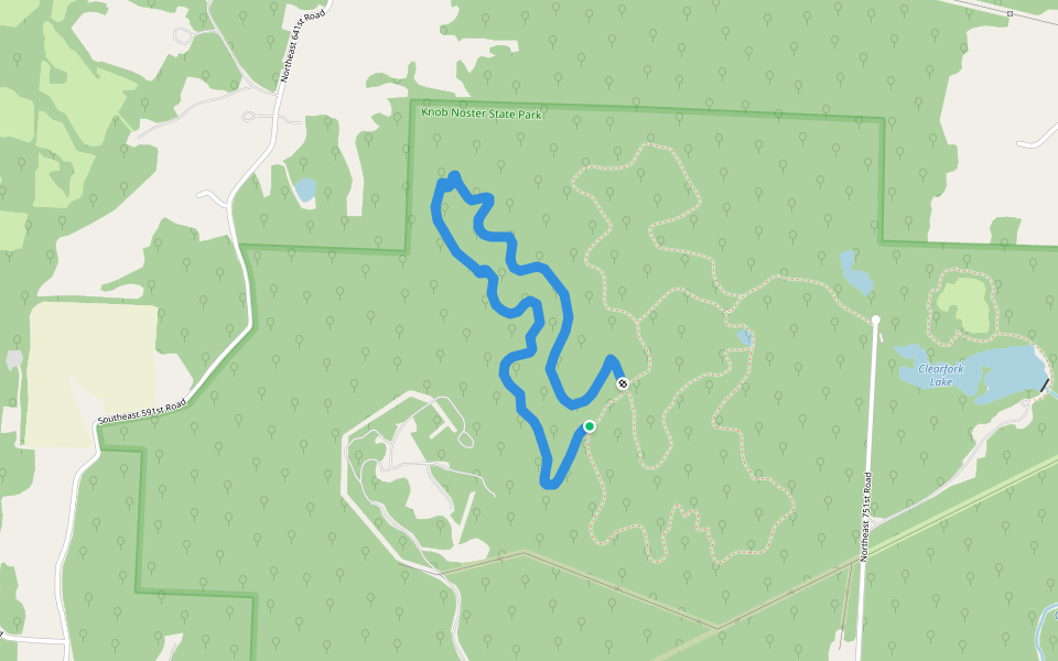 Opossum Hollow - Red Trail, Back End walking route map in Knob Noster
