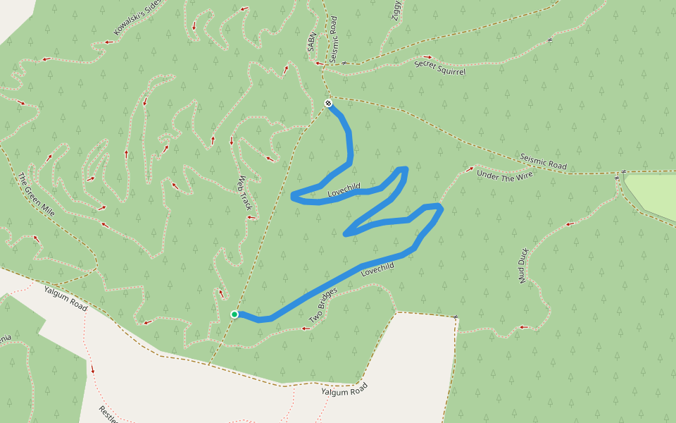 Lovechild walking route map in Oaks Estate