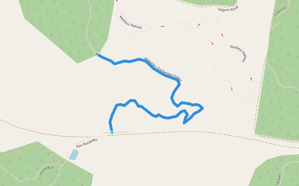 Kowalskis Enchanted Forest walking route map in Pialligo