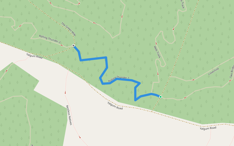 Rolling Thunder 1 walking route map in Oaks Estate