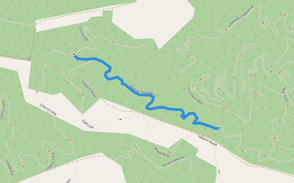 Rolling Thunder 2 walking route map in Pialligo