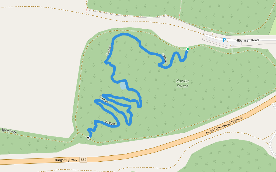 Upstart walking route map in Oaks Estate