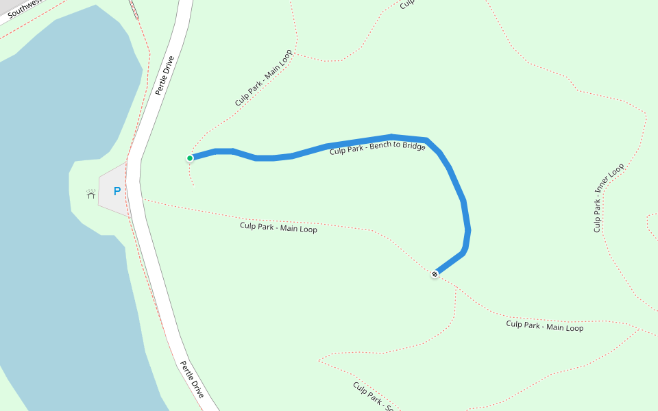 Culp Park - Bench to Bridge walking route map in Warrensburg