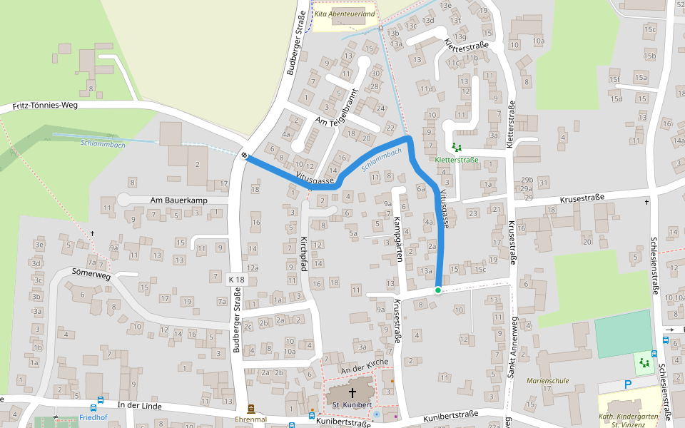 Vitusgasse walking route map in Werl