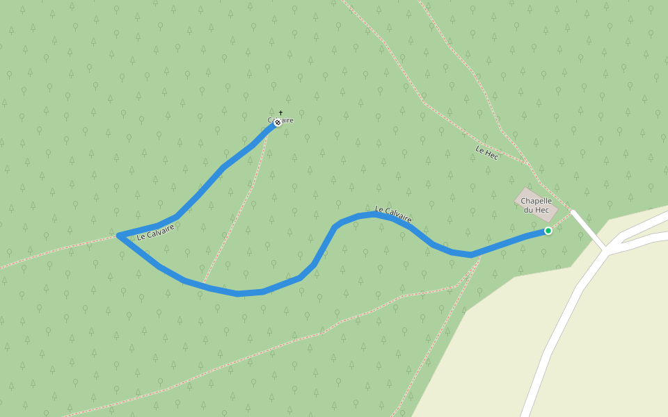 Le Calvaire walking route map in Saint-Georges-Buttavent