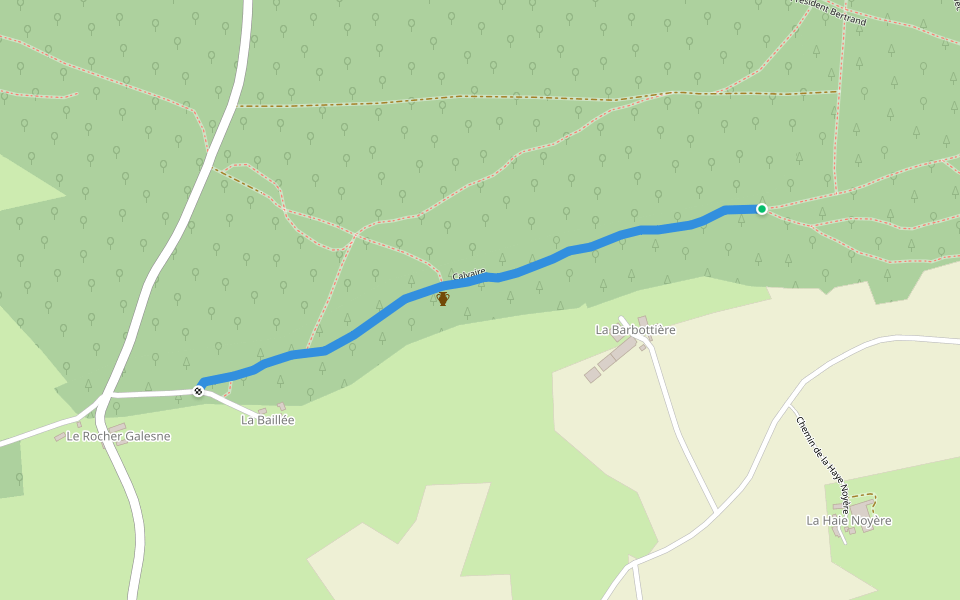 Calvaire walking route map in Saint-Georges-Buttavent