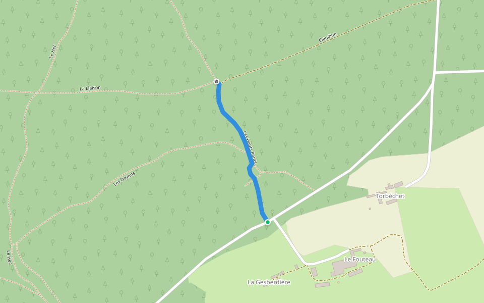 Les Hauts Ponts walking route map in Saint-Georges-Buttavent