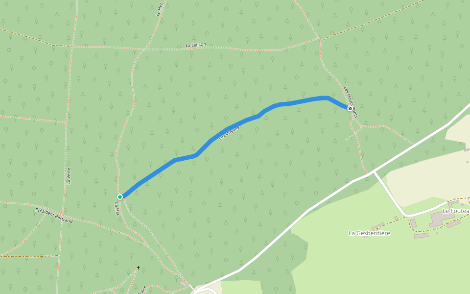 Les Doyens walking route map in Saint-Georges-Buttavent