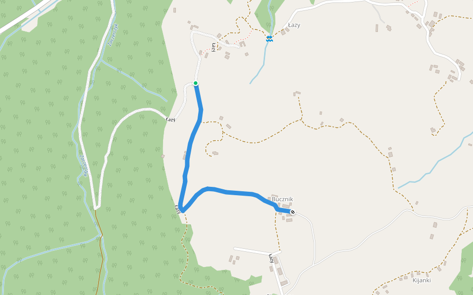 Łazy walking route map in Piwniczna-Zdrój