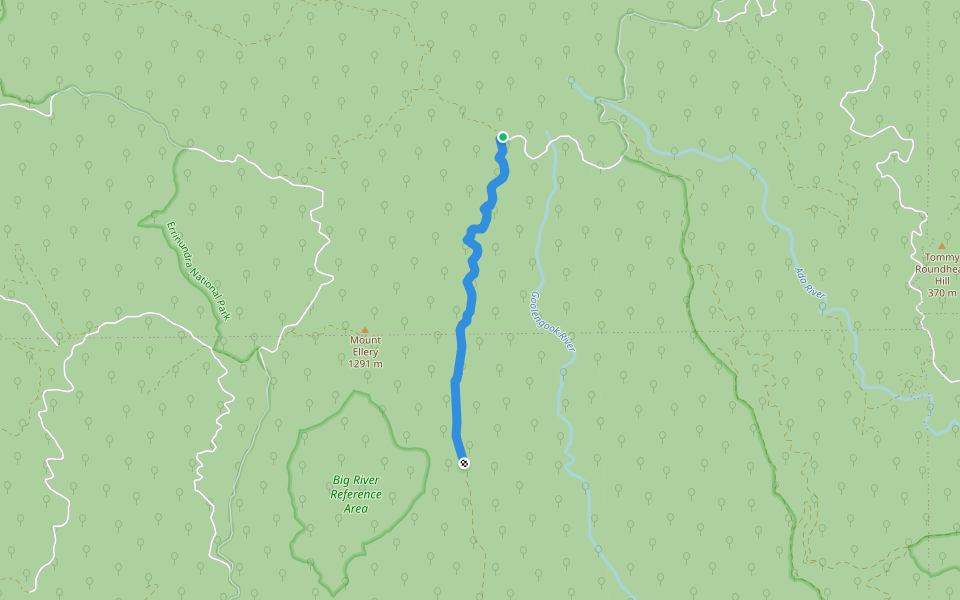 Greens Road walking route map in Goongerah