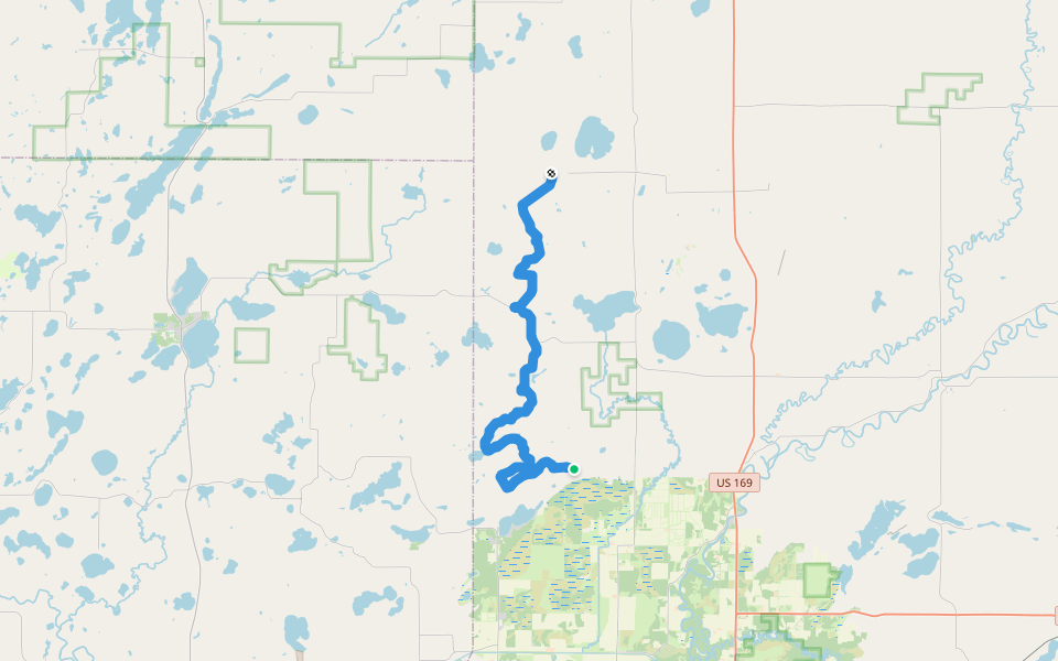 Blind Lake Connector and Loop walking route map in Aitkin