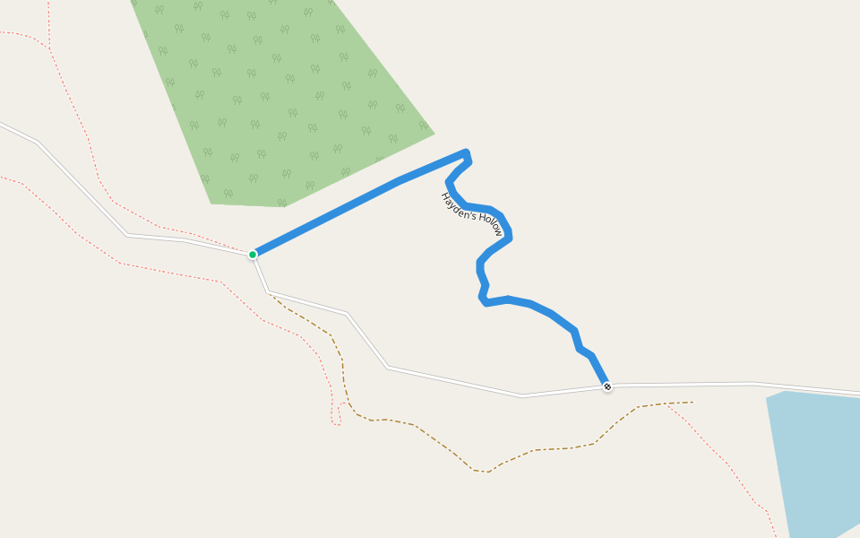 Hayden's Hollow walking route map in Glenpatrick