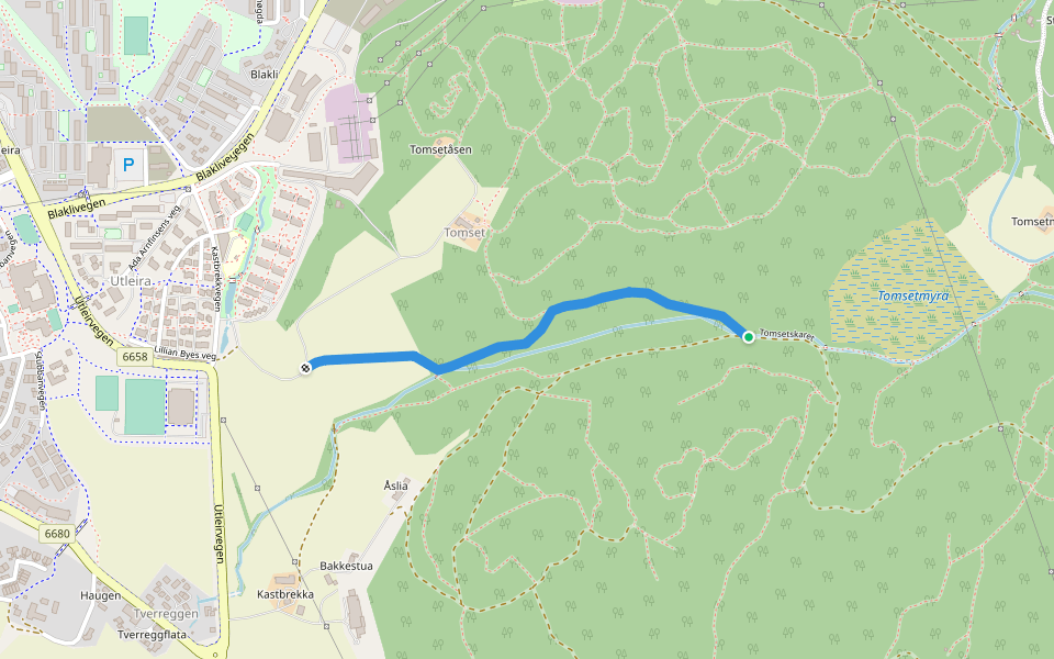 Tomsetskaret walking route map in Steinan