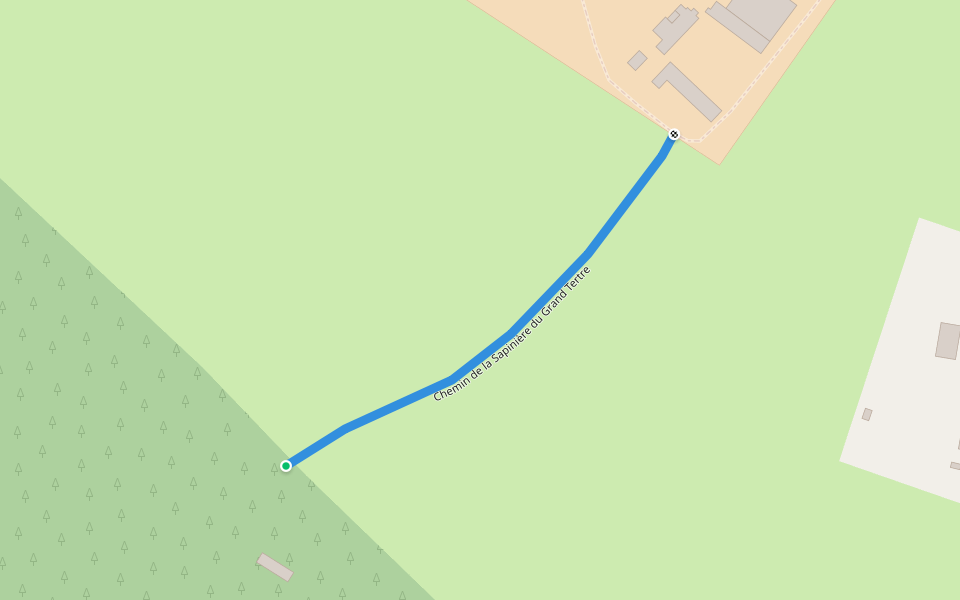 Chemin de la Sapinière du Grand Tertre walking route map in Parigné-l'Évêque