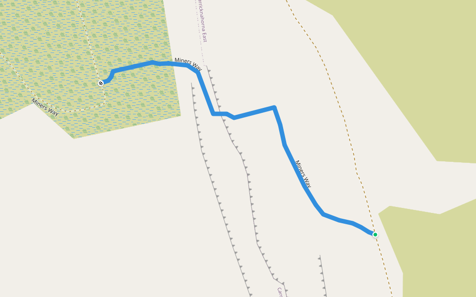 Miners Way walking route map in Toberbride