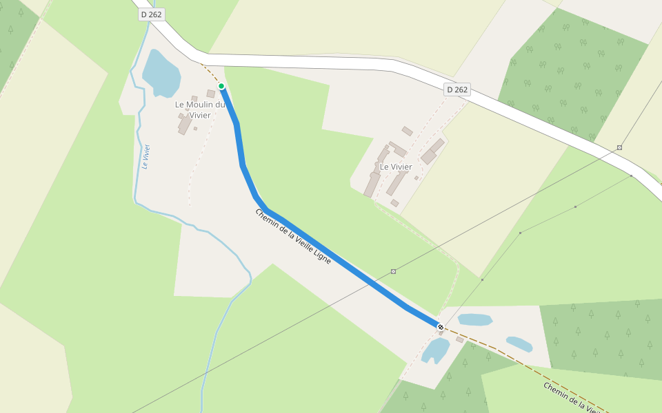 Chemin de la Vieille Ligne walking route map in Challes