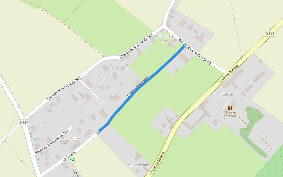 Chemin des Éclettes walking route map in Tracy-sur-Mer