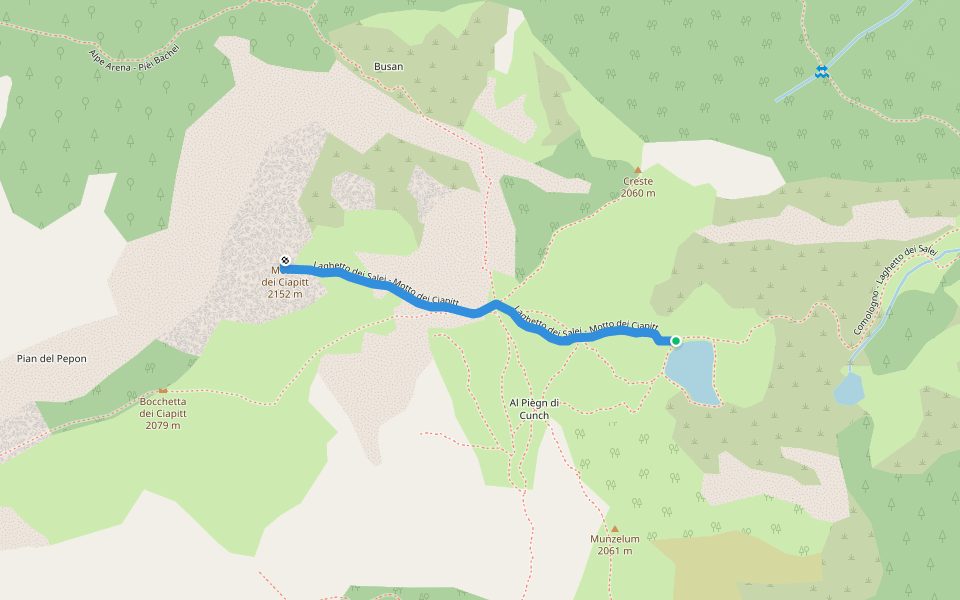 Laghetto dei Salei - Motto dei Ciapitt walking route map in Onsernone