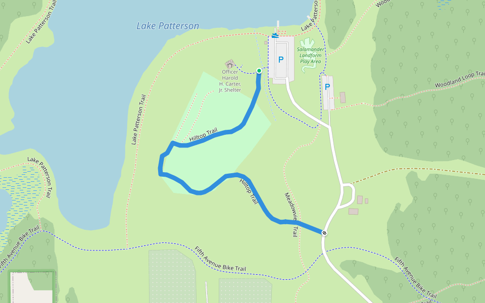 Hilltop Trail walking route map in Aurora