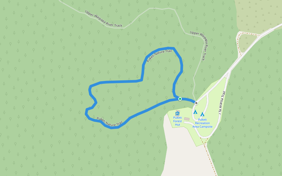 Puketi Nature Trail walking route map in Ōkaihau