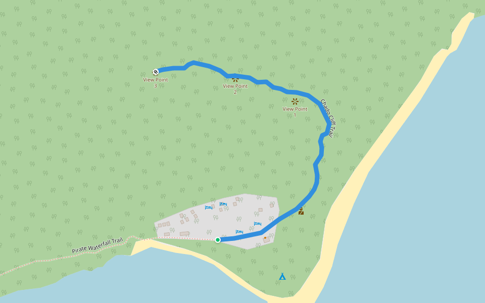Chado Cliff Trail walking route map in Ko Tarutao