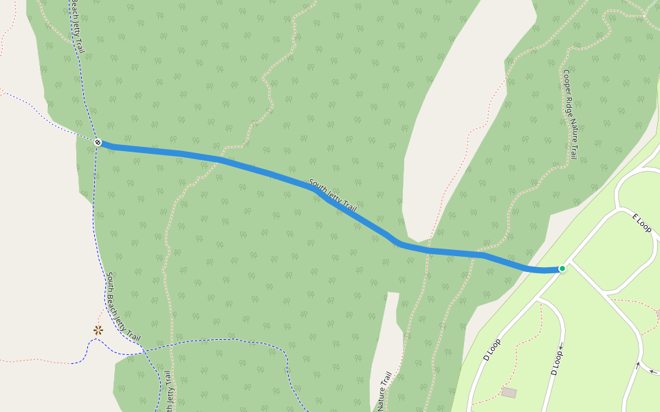 South Jetty Trail walking route map in Newport